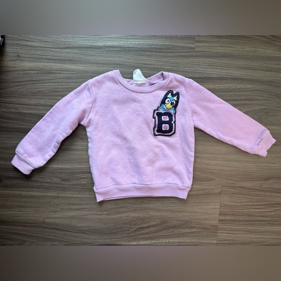Bluey kids Charming Lilac Sweatshirt with Bluey and B Fun Patch size 3T - Picture 4 of 5